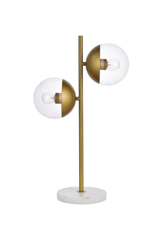 Elegant Lighting - LD6157BR - Two Light Table Lamp - Eclipse - Brass and Clear