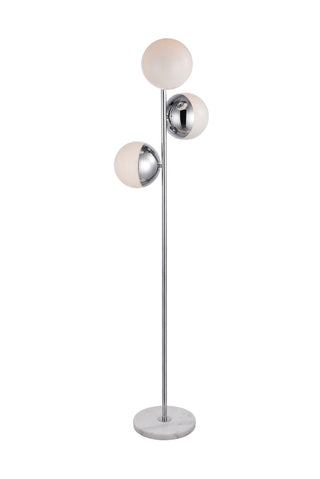 Elegant Lighting - LD6160C - Three Light Floor Lamp - Eclipse - Chrome and frosted white