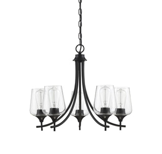 Octave Five Light Chandelier in Black