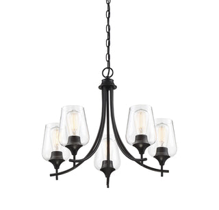 Octave Five Light Chandelier in Black