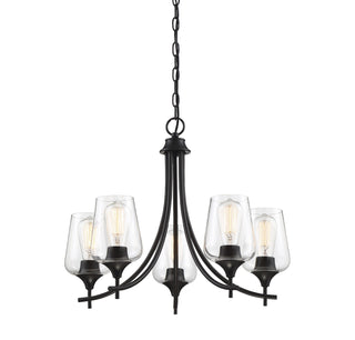 Octave Five Light Chandelier in Black