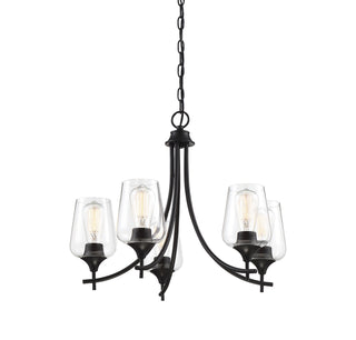 Octave Five Light Chandelier in Black
