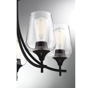 Octave Five Light Chandelier in Black