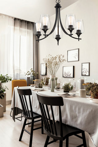 Octave Five Light Chandelier in Black