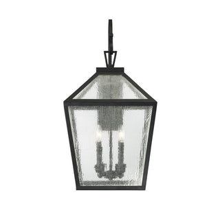 Woodstock Four Light Outdoor Wall Lantern in Black