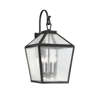 Woodstock Four Light Outdoor Wall Lantern in Black