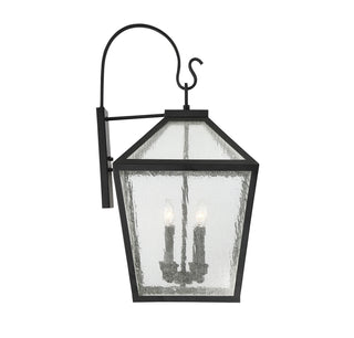 Woodstock Four Light Outdoor Wall Lantern in Black