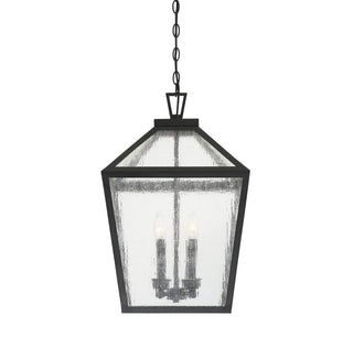 Woodstock Four Light Outdoor Hanging Lantern in Black