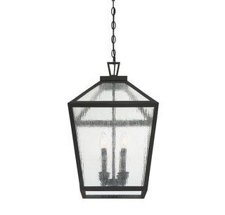 Woodstock Four Light Outdoor Hanging Lantern in Black