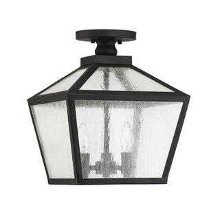 Woodstock Three Light Flush Mount in Black