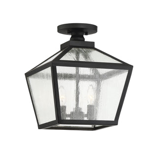 Woodstock Three Light Flush Mount in Black