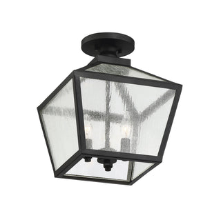 Woodstock Three Light Flush Mount in Black
