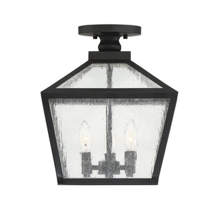 Woodstock Three Light Flush Mount in Black