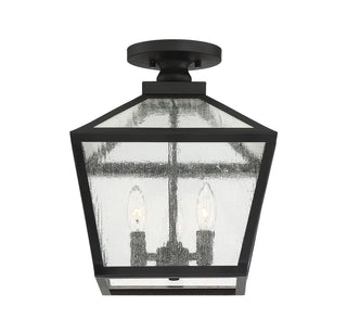 Woodstock Three Light Flush Mount in Black