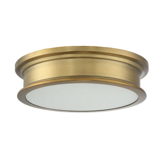 Watkins Three Light Flush Mount in Warm Brass