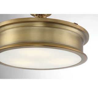 Watkins Three Light Semi-Flush Mount in Warm Brass