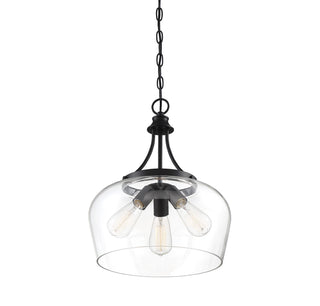 Octave Three Light Pendant in Black