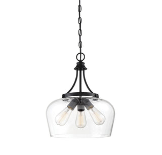 Octave Three Light Pendant in Black