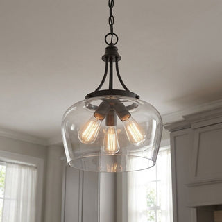 Octave Three Light Pendant in Black