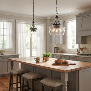 Octave Three Light Pendant in Black