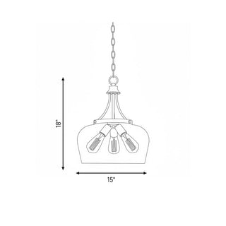 Octave Three Light Pendant in Black