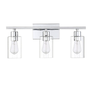 Lambert Three Light Bath Bar in Polished Chrome