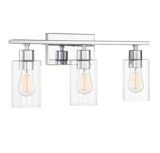 Lambert Three Light Bath Bar in Polished Chrome