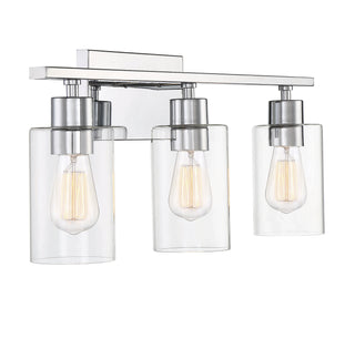 Lambert Three Light Bath Bar in Polished Chrome