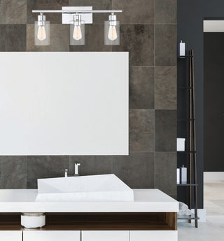 Lambert Three Light Bath Bar in Polished Chrome