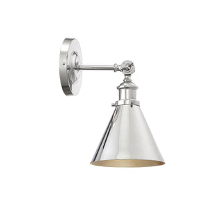 Glenn One Light Wall Sconce in Polished Nickel
