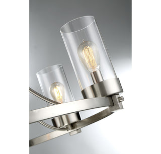 Mchan Five Light Chandelier in Brushed Nickel