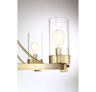Mchan Five Light Chandelier in Natural Brass