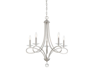Mchan Five Light Chandelier in Brushed Nickel