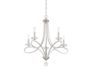 Mchan Five Light Chandelier in Brushed Nickel