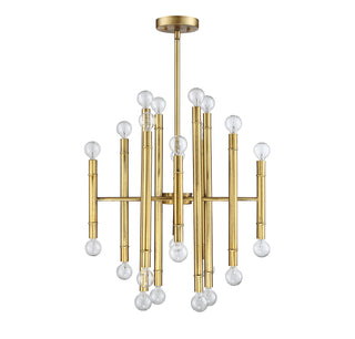 Mchan 24 Light Chandelier in Natural Brass
