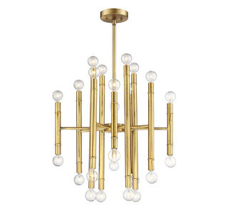 Mchan 24 Light Chandelier in Natural Brass
