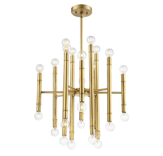 Mchan 24 Light Chandelier in Natural Brass