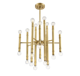 Mchan 24 Light Chandelier in Natural Brass