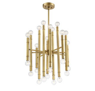 Mchan 24 Light Chandelier in Natural Brass