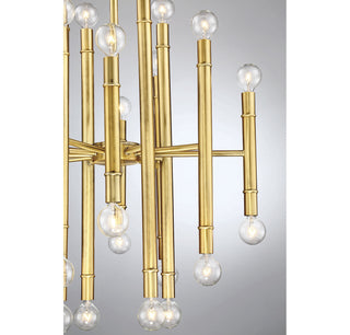 Mchan 24 Light Chandelier in Natural Brass