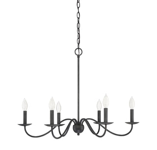 Mchan Six Light Chandelier in Aged Iron