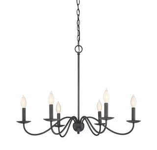 Mchan Six Light Chandelier in Aged Iron