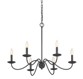 Mchan Six Light Chandelier in Aged Iron