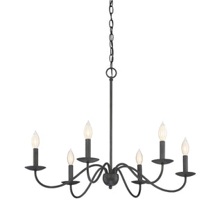 Mchan Six Light Chandelier in Aged Iron