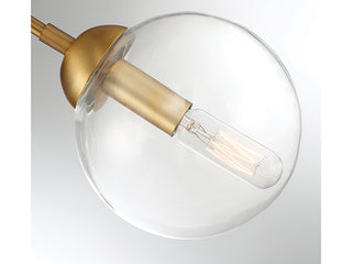 Mchan Three Light Chandelier in Natural Brass