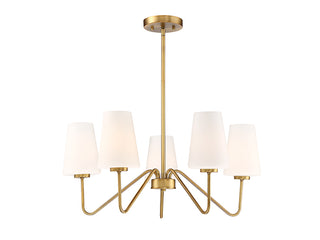 Mchan Five Light Chandelier in Natural Brass