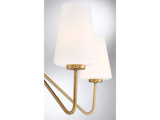 Mchan Five Light Chandelier in Natural Brass
