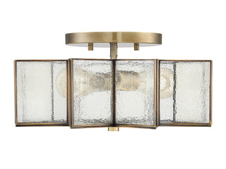 Msemi Two Light Semi-Flush Mount in Natural Brass