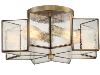 Msemi Two Light Semi-Flush Mount in Natural Brass