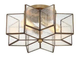 Msemi Two Light Semi-Flush Mount in Natural Brass